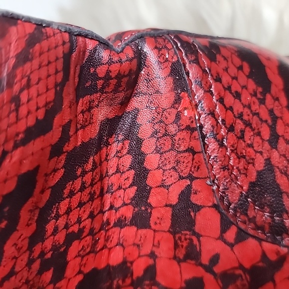 Topshop‎ Red Faux Snake Booties 9.5 NWT - Picture 11 of 11